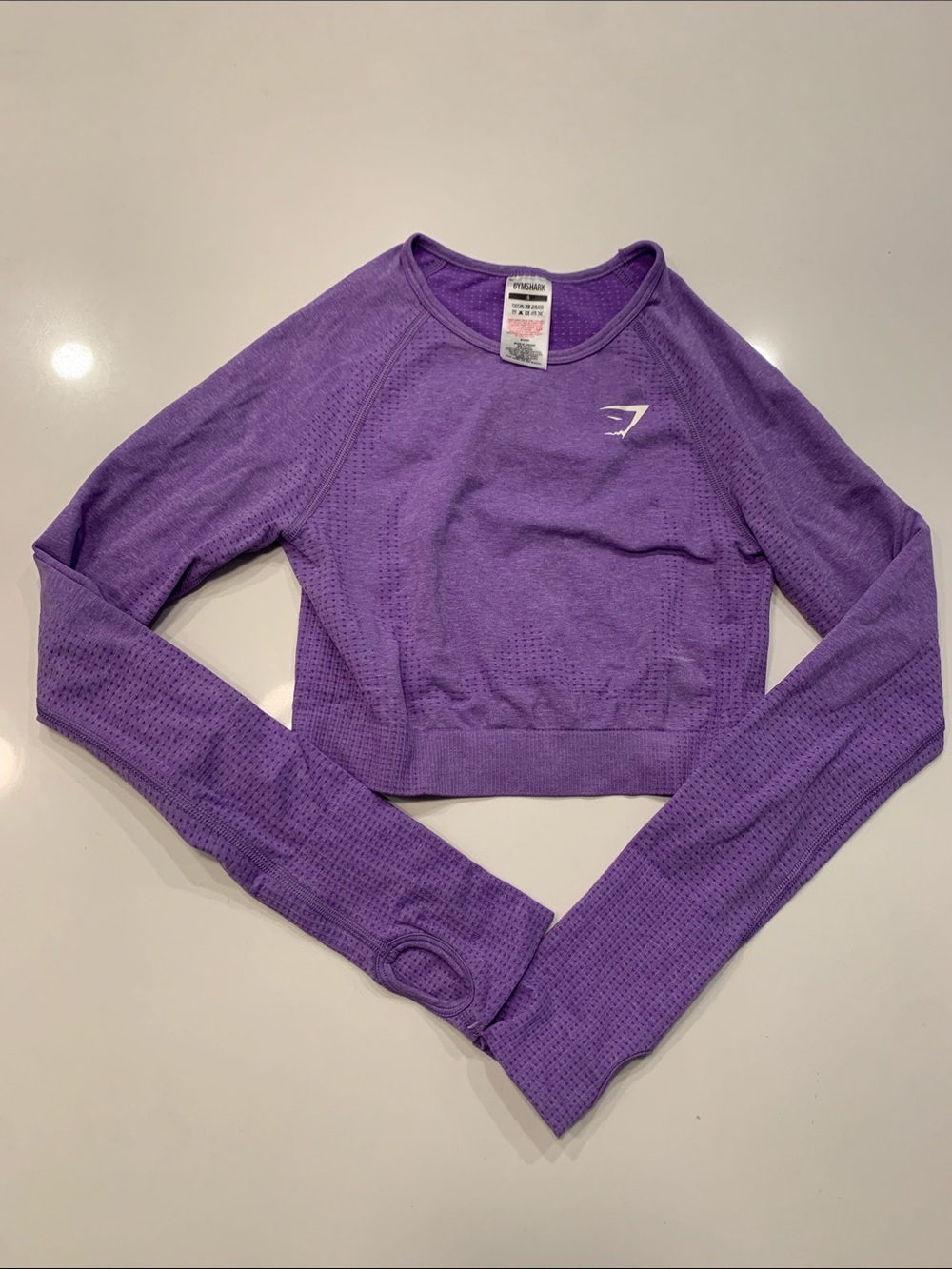 Gymshark Purple Seamless Long-Sleeve Crop Top